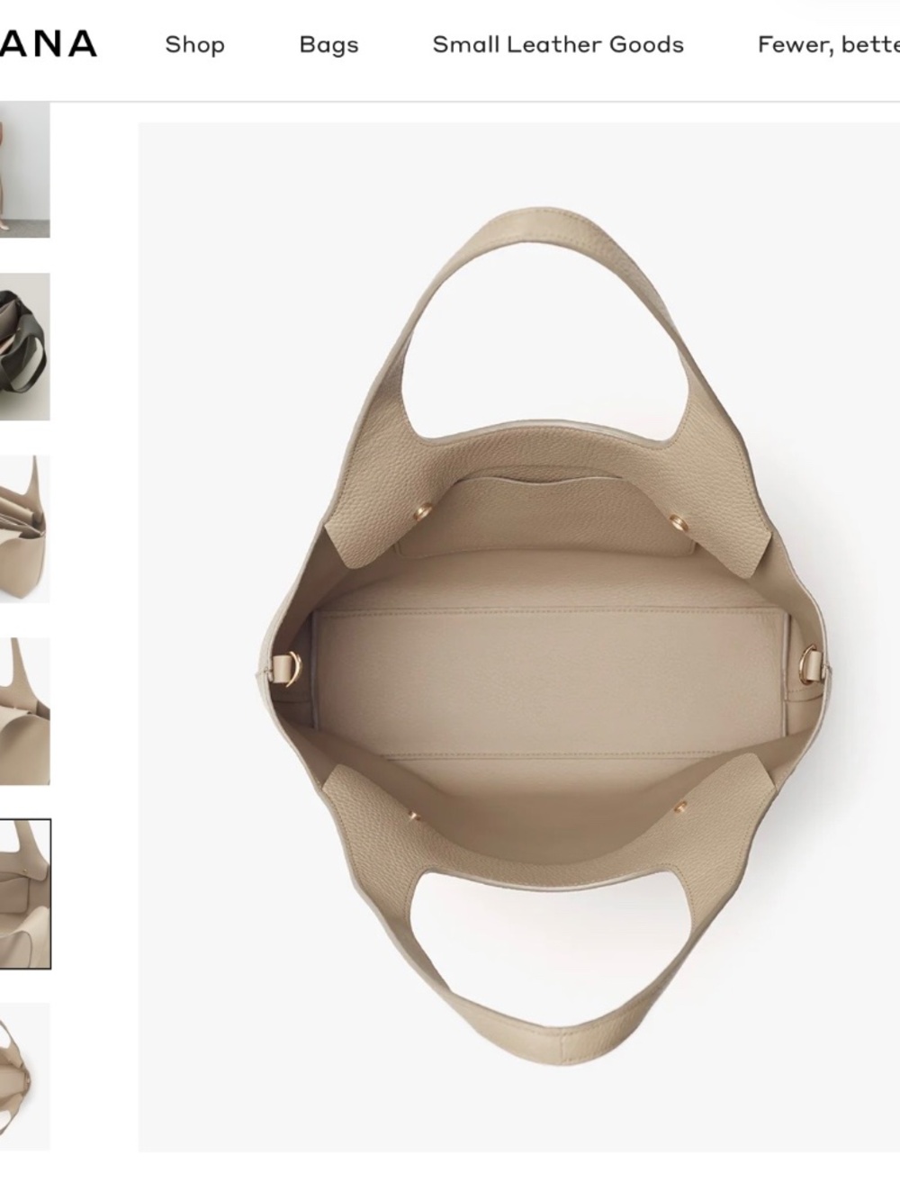 Complete Set: CUYANA System Tote & Leather Organizer | Stone Pebbled Leather - Picture 9 of 16